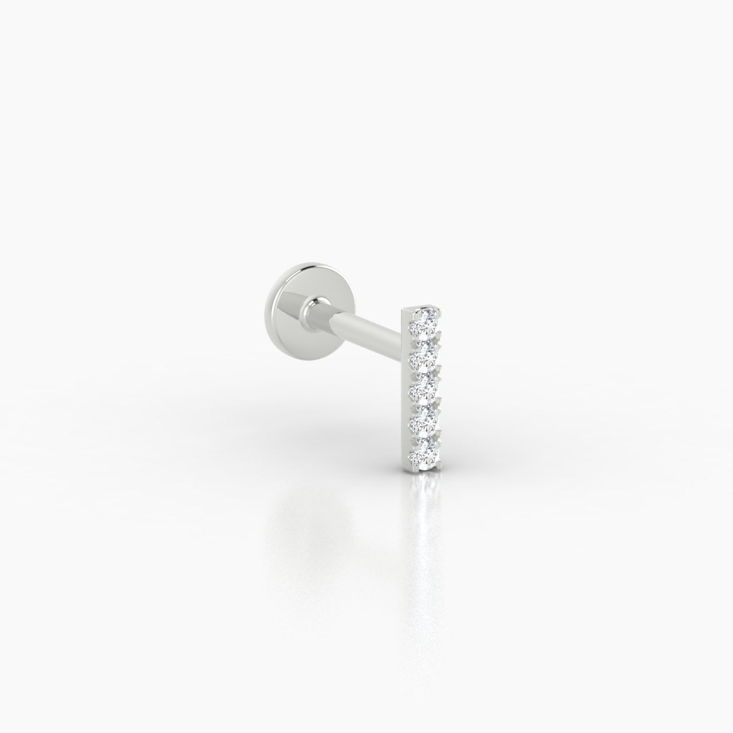 Gaia | 18k White Gold 6 mm 6.5 mm Bar Diamond Piercing