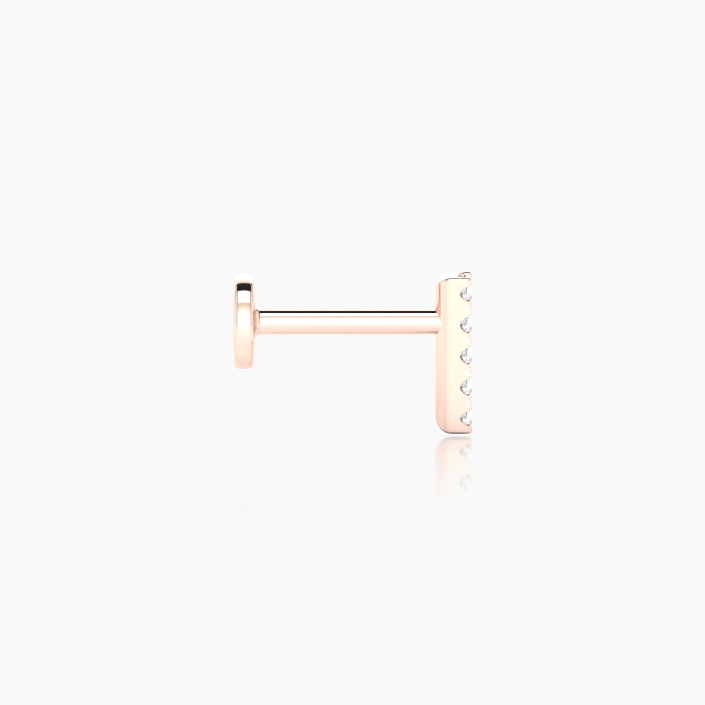 Gaia | 18k Rose Gold 6 mm 6.5 mm Bar Diamond Piercing