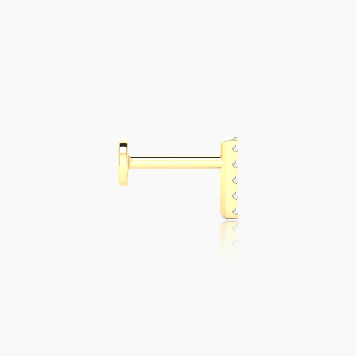 Gaia | 18k Yellow Gold 6 mm 6.5 mm Bar Diamond Piercing