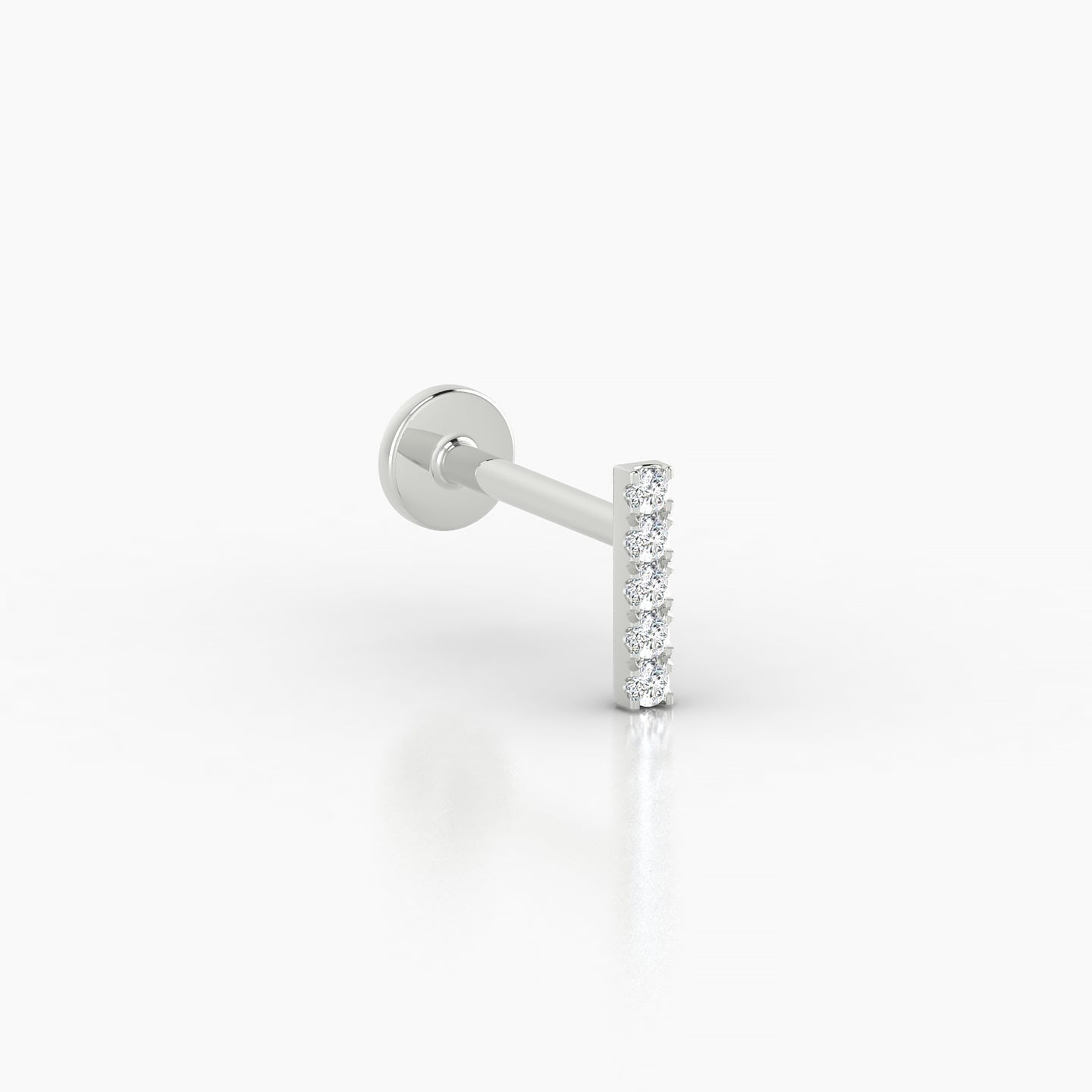 Gaia | 18k White Gold 6 mm 8 mm Bar Diamond Piercing