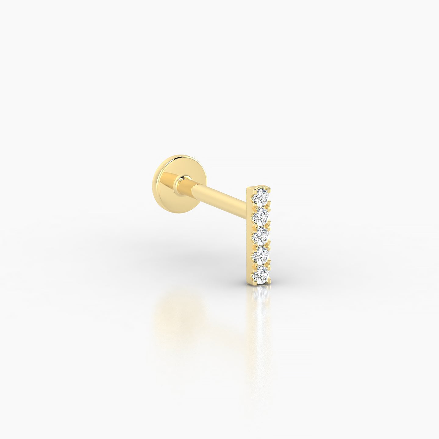 Gaia | 18k Yellow Gold 6 mm 8 mm Bar Diamond Piercing