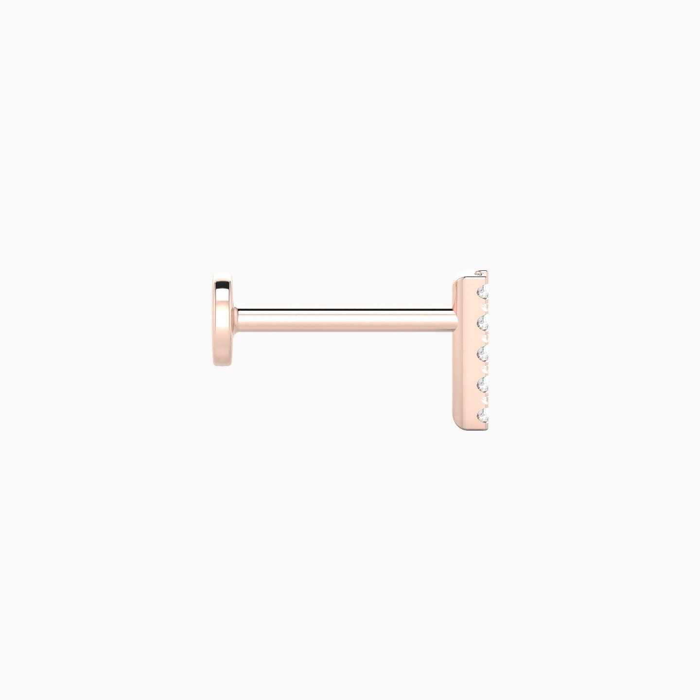 Gaia | 18k Rose Gold 6 mm 8 mm Bar Diamond Piercing