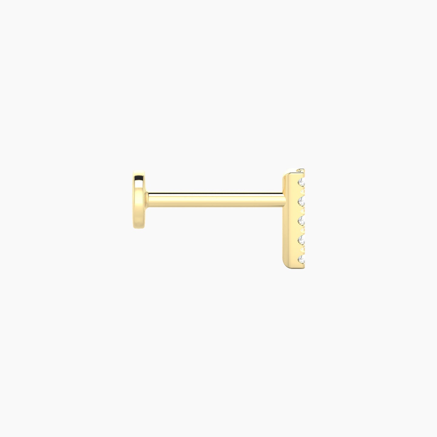 Gaia | 18k Yellow Gold 6 mm 8 mm Bar Diamond Piercing