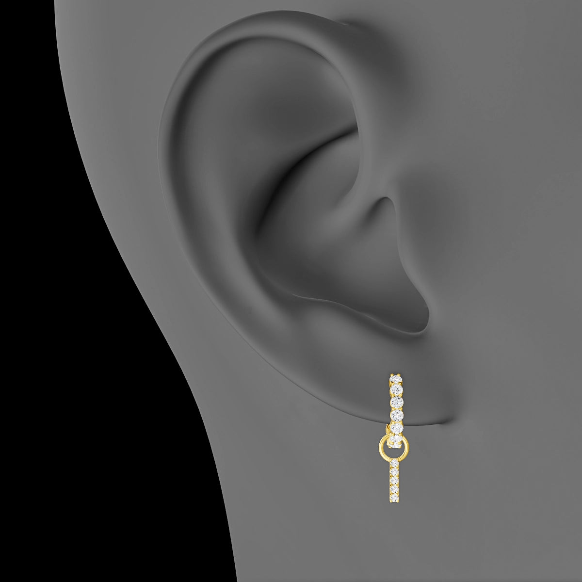 Gaia | 18k Yellow Gold 6 mm Bar Diamond Charm