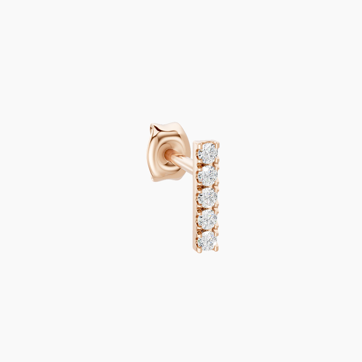 Gaia | 18k Rose Gold 6 mm Bar Diamond Earring