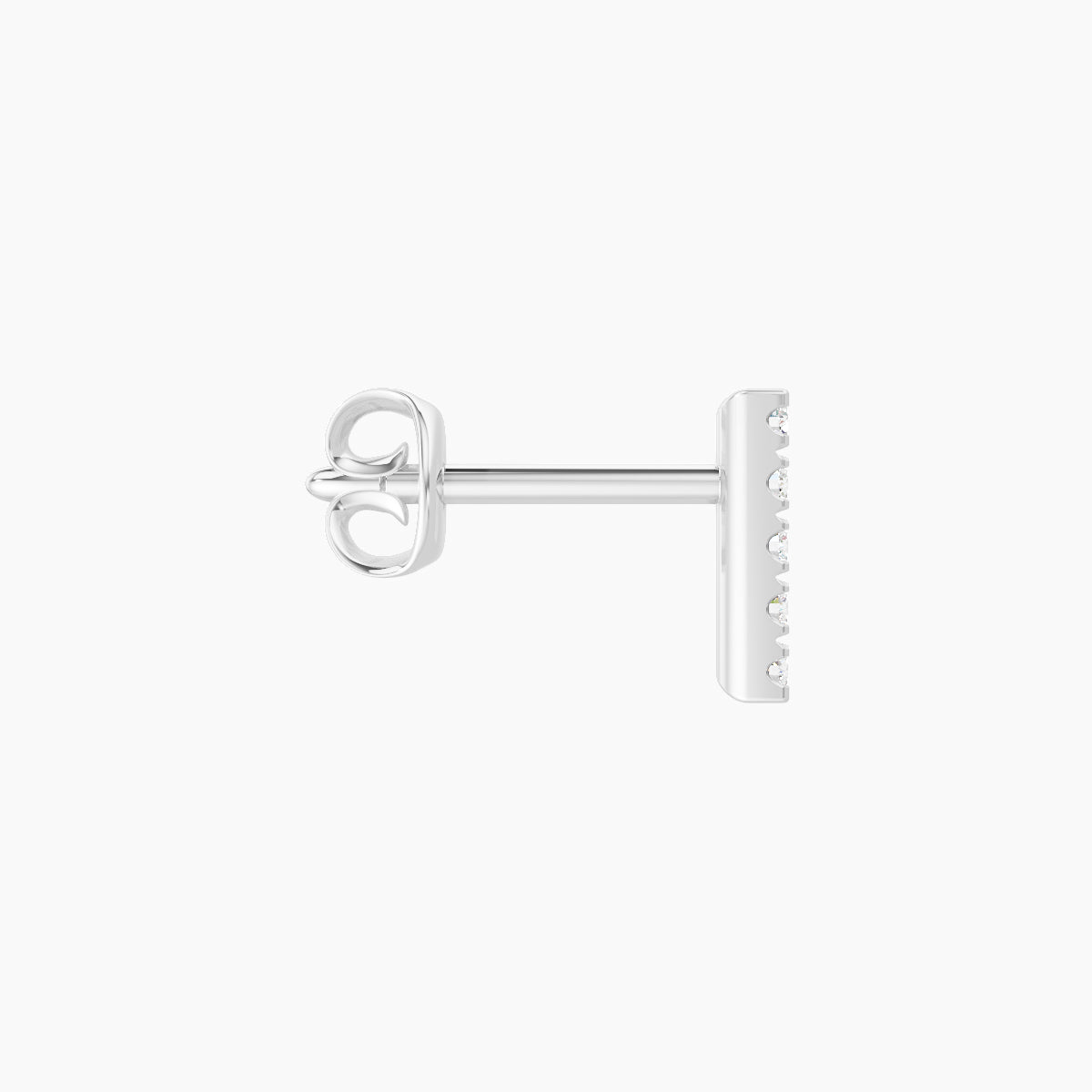 Gaia | 18k White Gold 6 mm Bar Diamond Earring