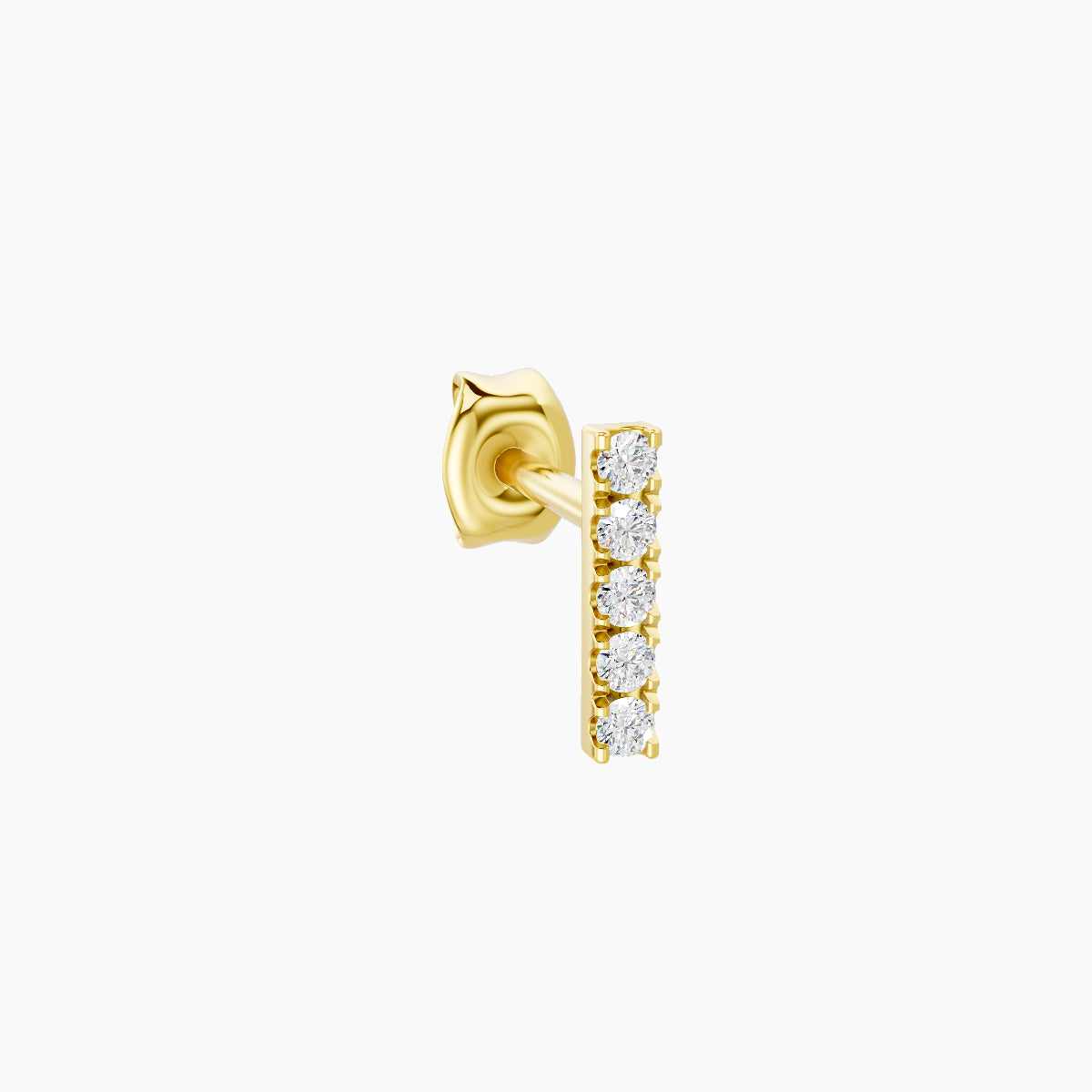 Gaia | 18k Yellow Gold 6 mm Bar Diamond Earring