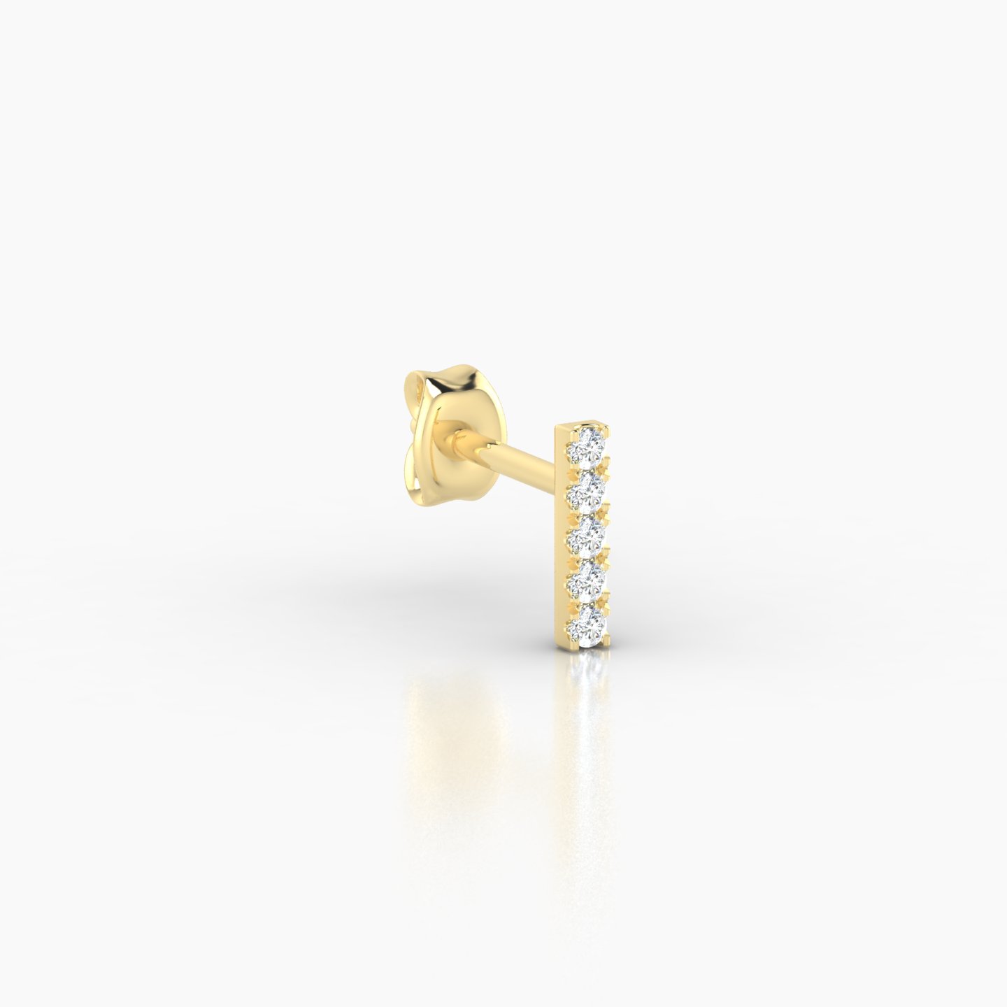 Gaia | 18k Yellow Gold 6 mm Bar Diamond Earring