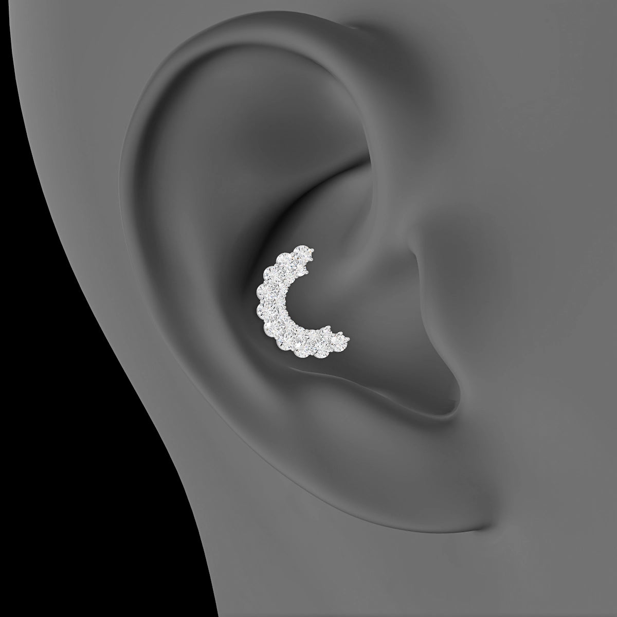 Galia | 18k White Gold 6.5 mm Diamond Conch Piercing