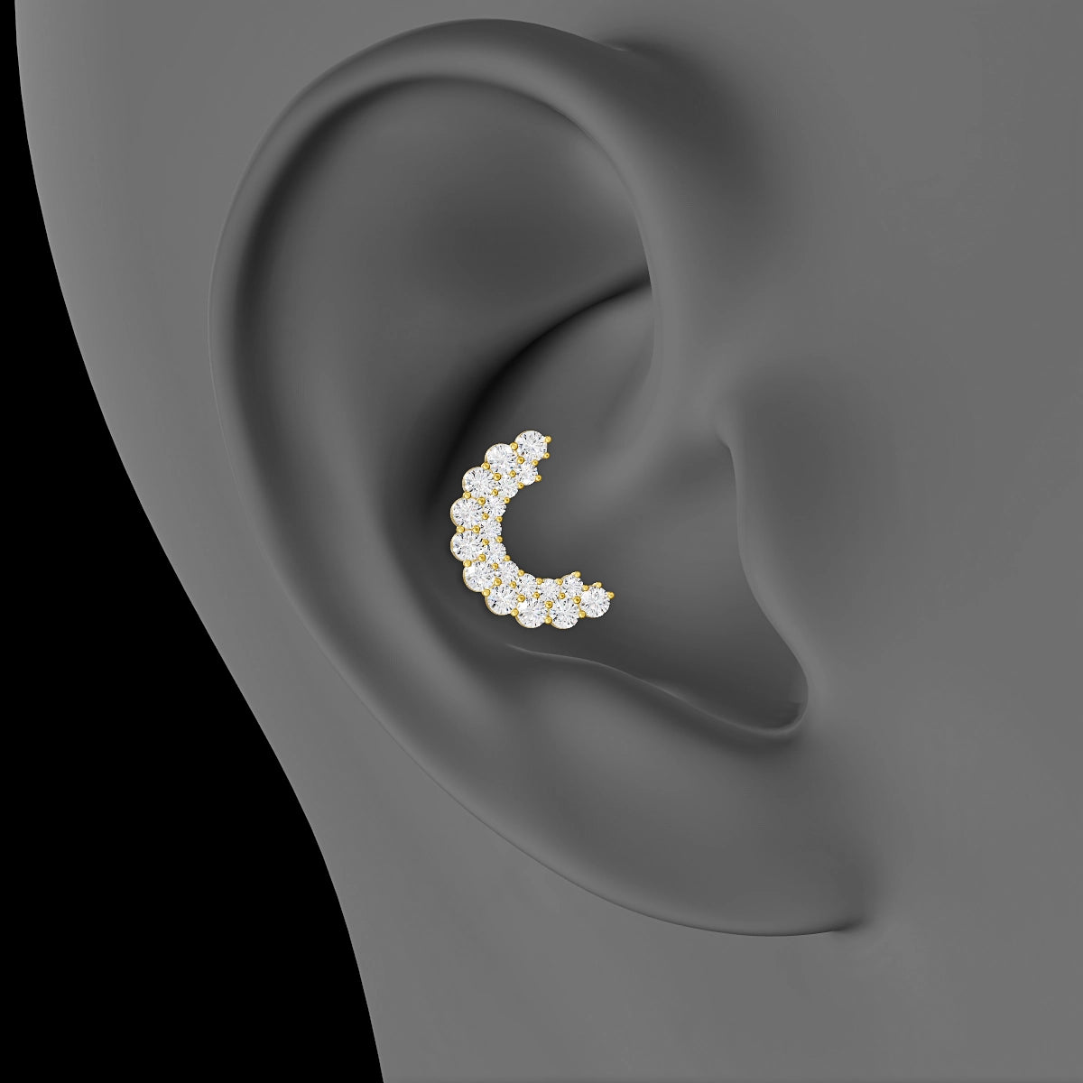 Galia | 18k Yellow Gold 8 mm Diamond Conch Piercing