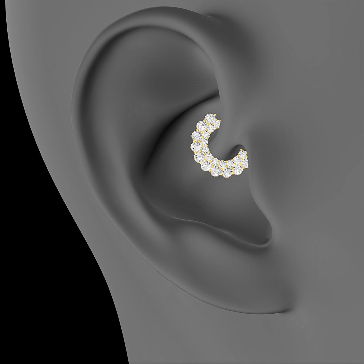 Galia | 18k Yellow Gold 6.5 mm Diamond Daith Piercing