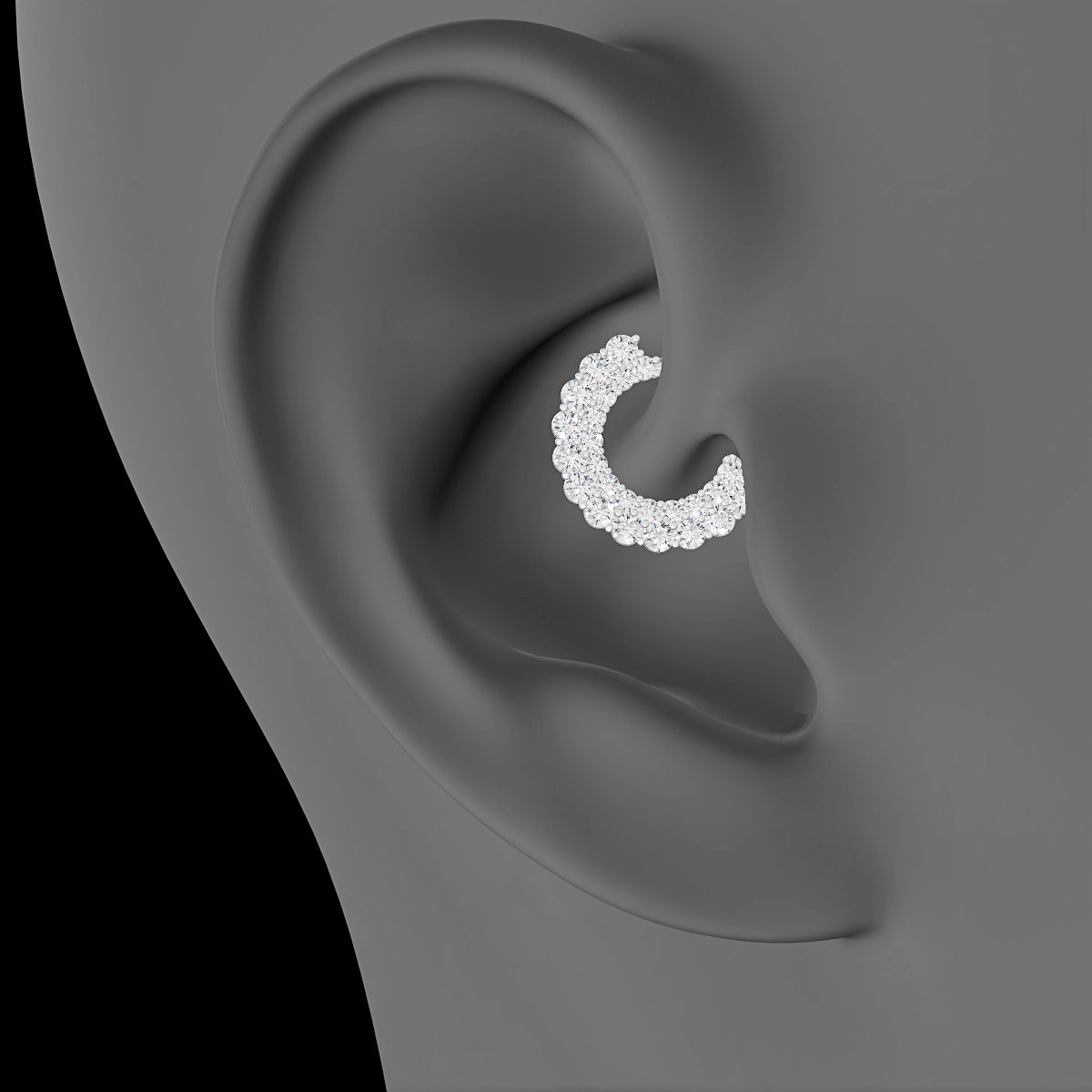 Galia | 18k White Gold 8 mm Diamond Daith Piercing