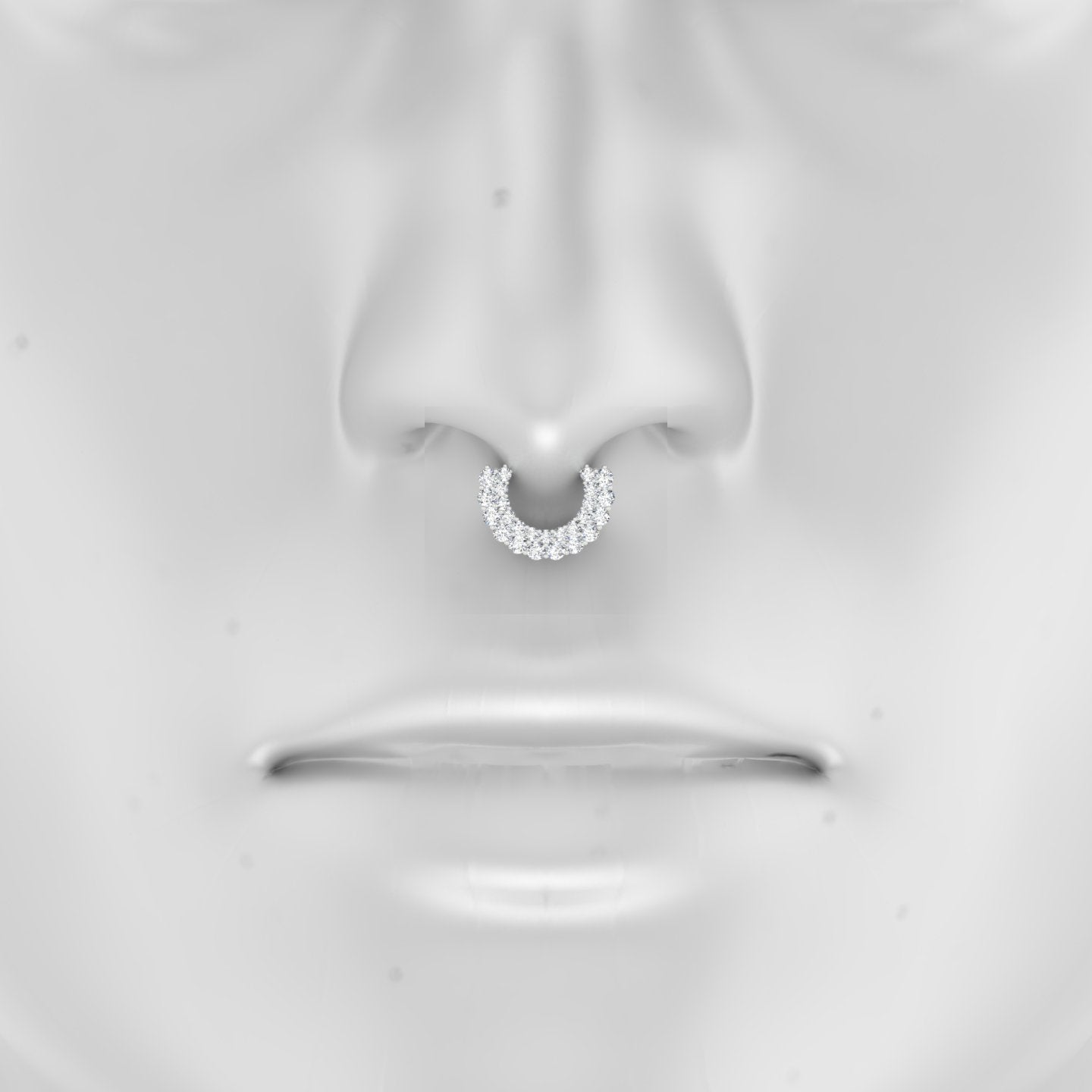 Galia | 18k White Gold 8 mm Diamond Septum Piercing