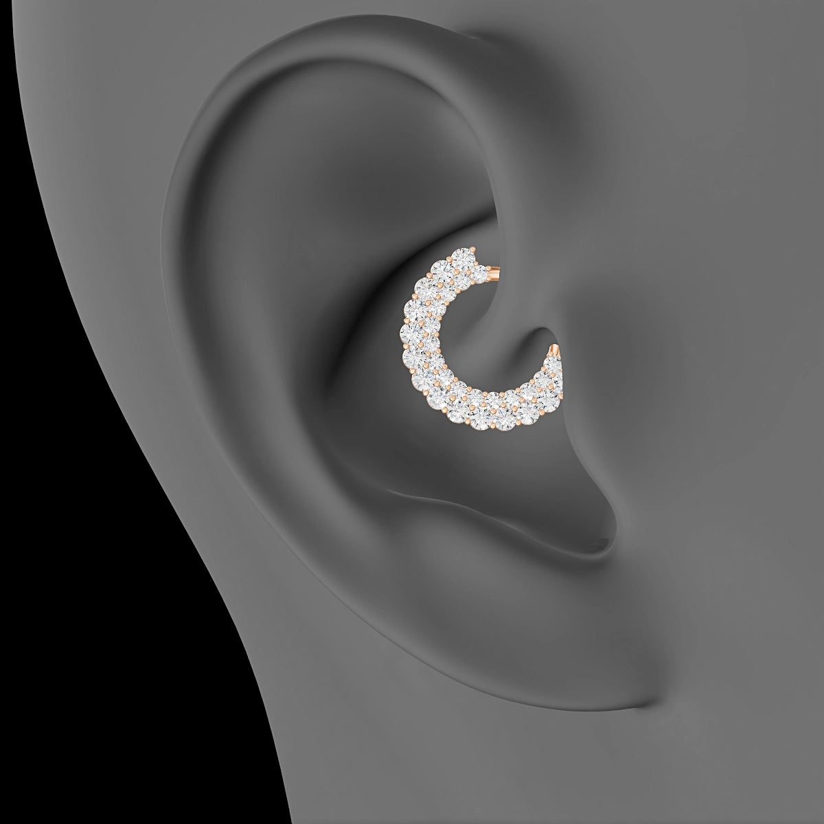 Galia | 18k Rose Gold 9.5 mm Diamond Daith Piercing