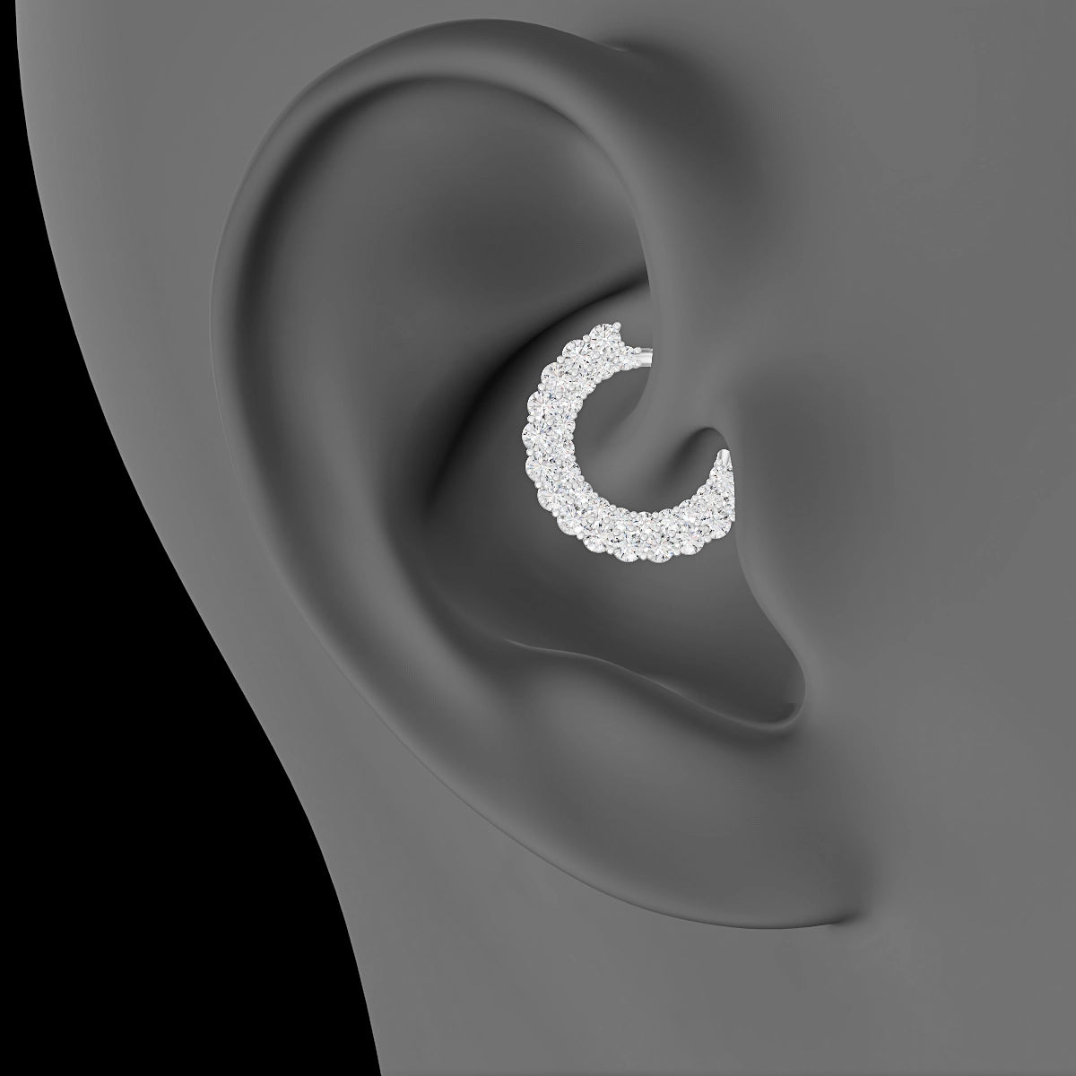 Galia | 18k White Gold 9.5 mm Diamond Daith Piercing