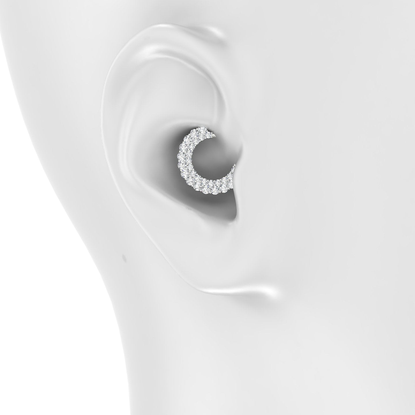 Galia | 18k White Gold 9.5 mm Diamond Daith Piercing