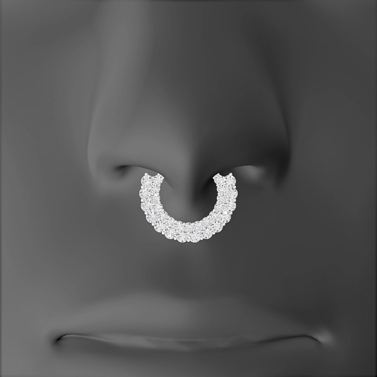 Galia | 18k White Gold 9.5 mm Diamond Septum Piercing