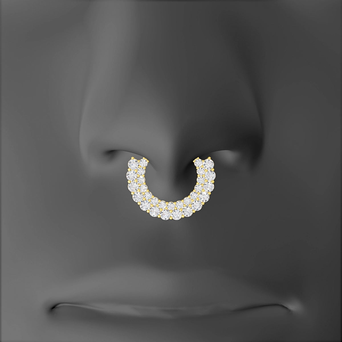 Galia | 18k Yellow Gold 9.5 mm Diamond Septum Piercing