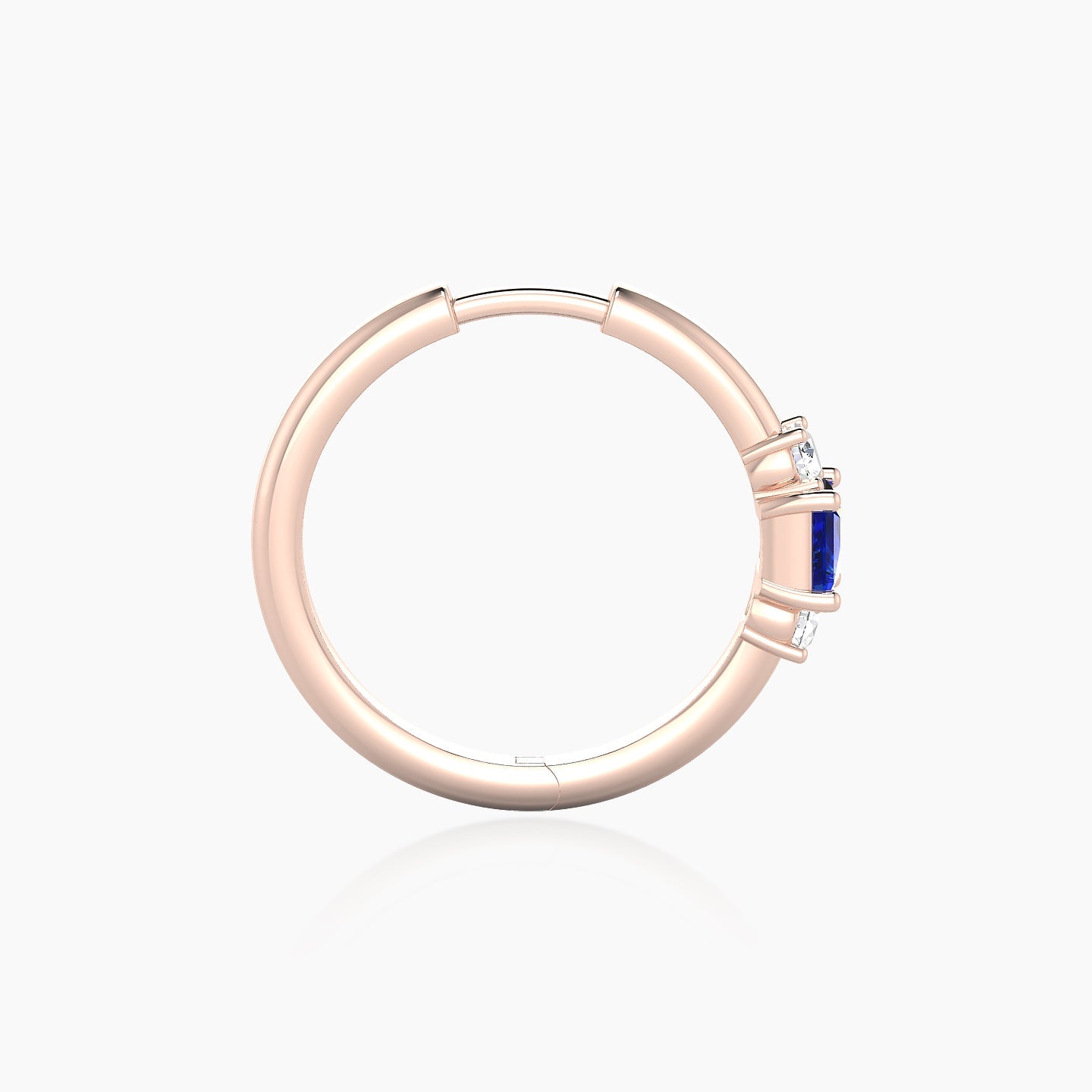 Grace | 18k Rose Gold 11 mm Trilogy Princess Sapphire & Diamond Hoop Piercing