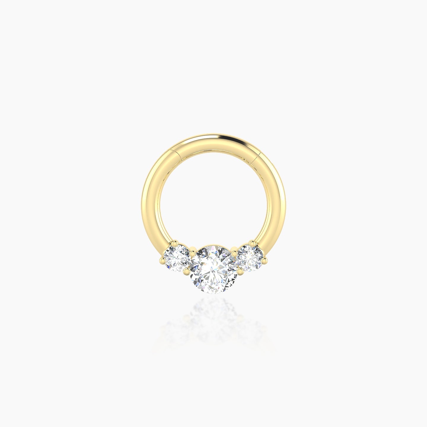 Grace | 18k Yellow Gold 6.5 mm Trilogy Round Diamond Septum Piercing