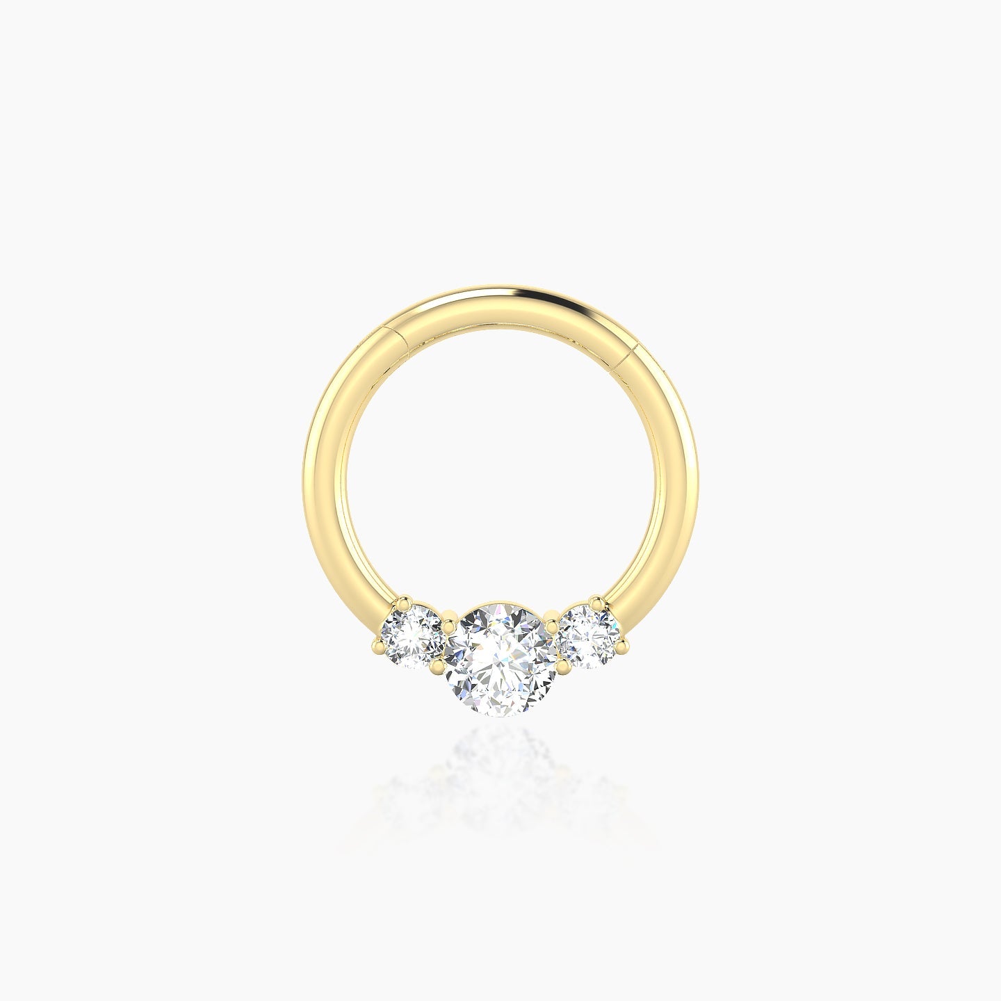 Grace | 18k Yellow Gold 8 mm Trilogy Round Diamond Septum Piercing