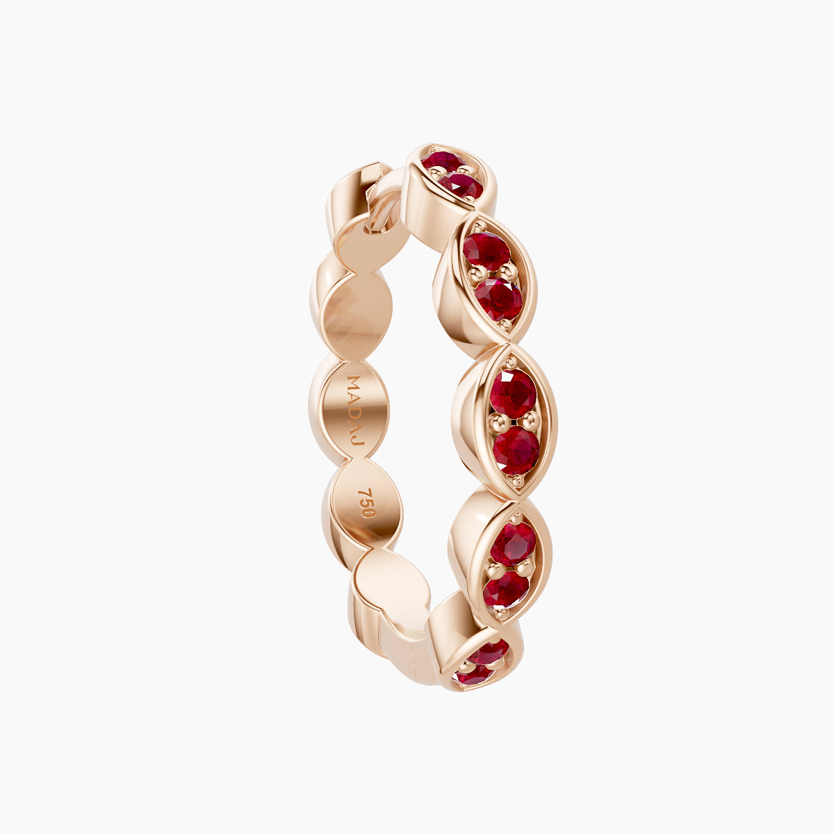 Hathor | 18k Rose Gold 11 mm Ruby Hoop Piercing