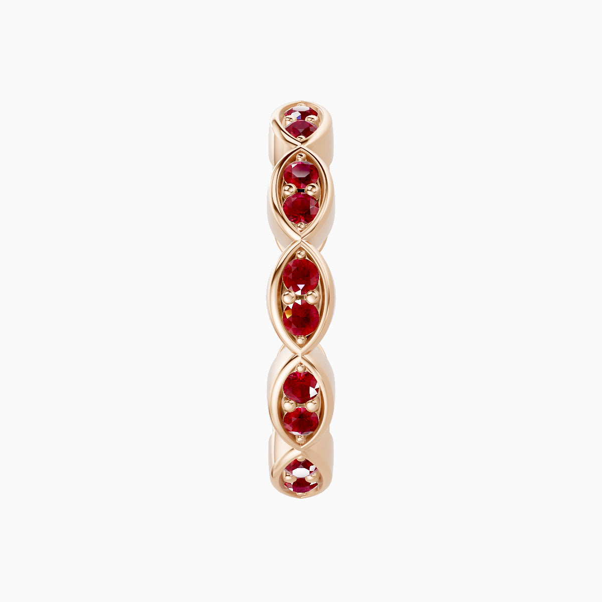 Hathor | 18k Rose Gold 11 mm Ruby Hoop Piercing