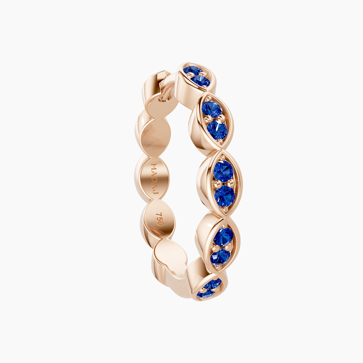 Hathor | 18k Rose Gold 11 mm Sapphire Hoop Piercing