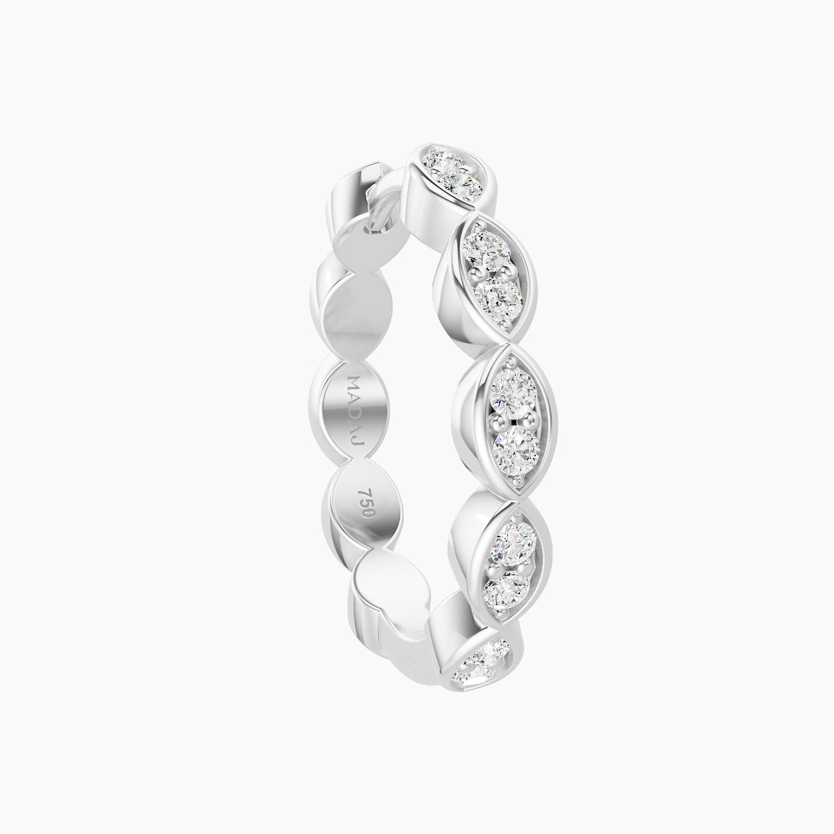 Hathor | 18k White Gold 11 mm Diamond Hoop Piercing