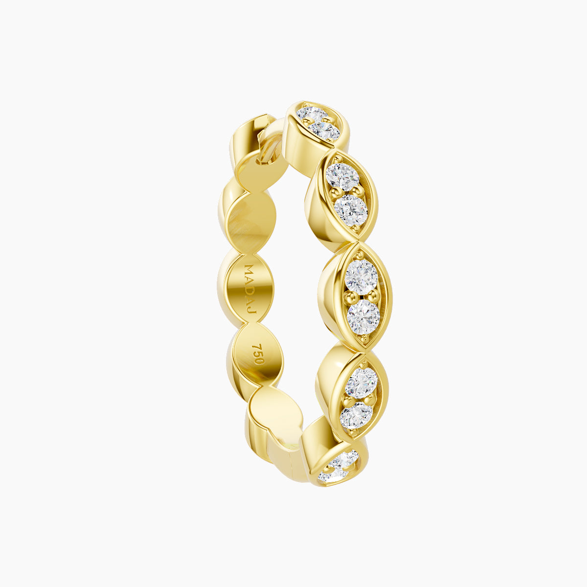 Hathor | 18k Yellow Gold 11 mm Diamond Hoop Piercing