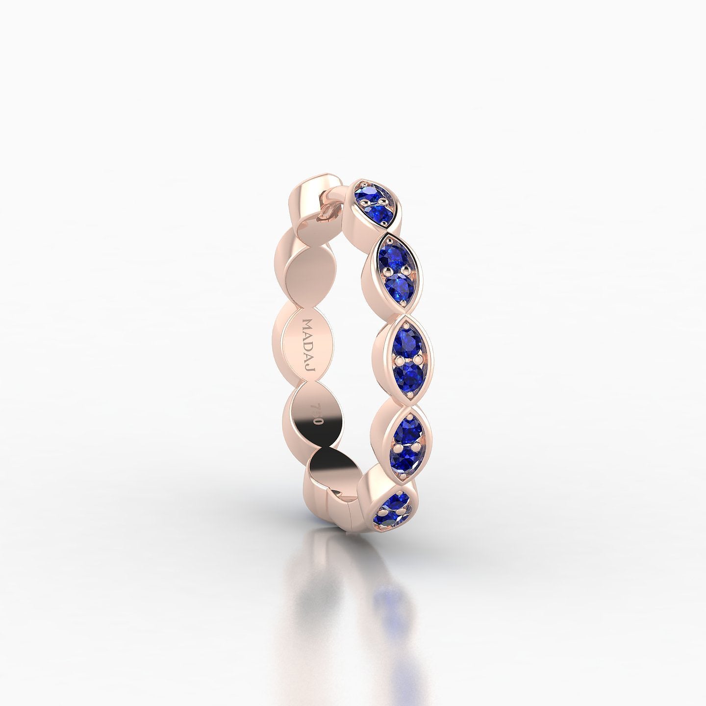 Hathor | 18k Rose Gold 11 mm Sapphire Hoop Piercing