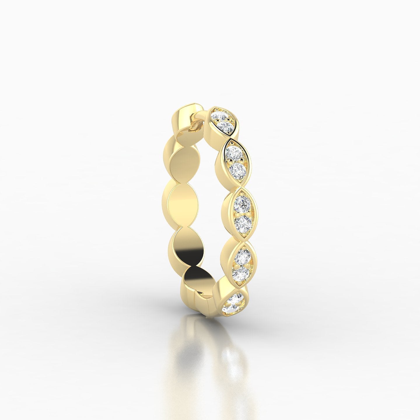 Hathor | 18k Yellow Gold 11 mm Diamond Hoop Piercing