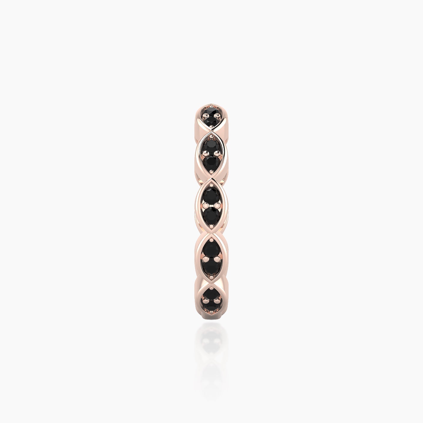 Hathor | 18k Rose Gold 11 mm Black Diamond Hoop Piercing