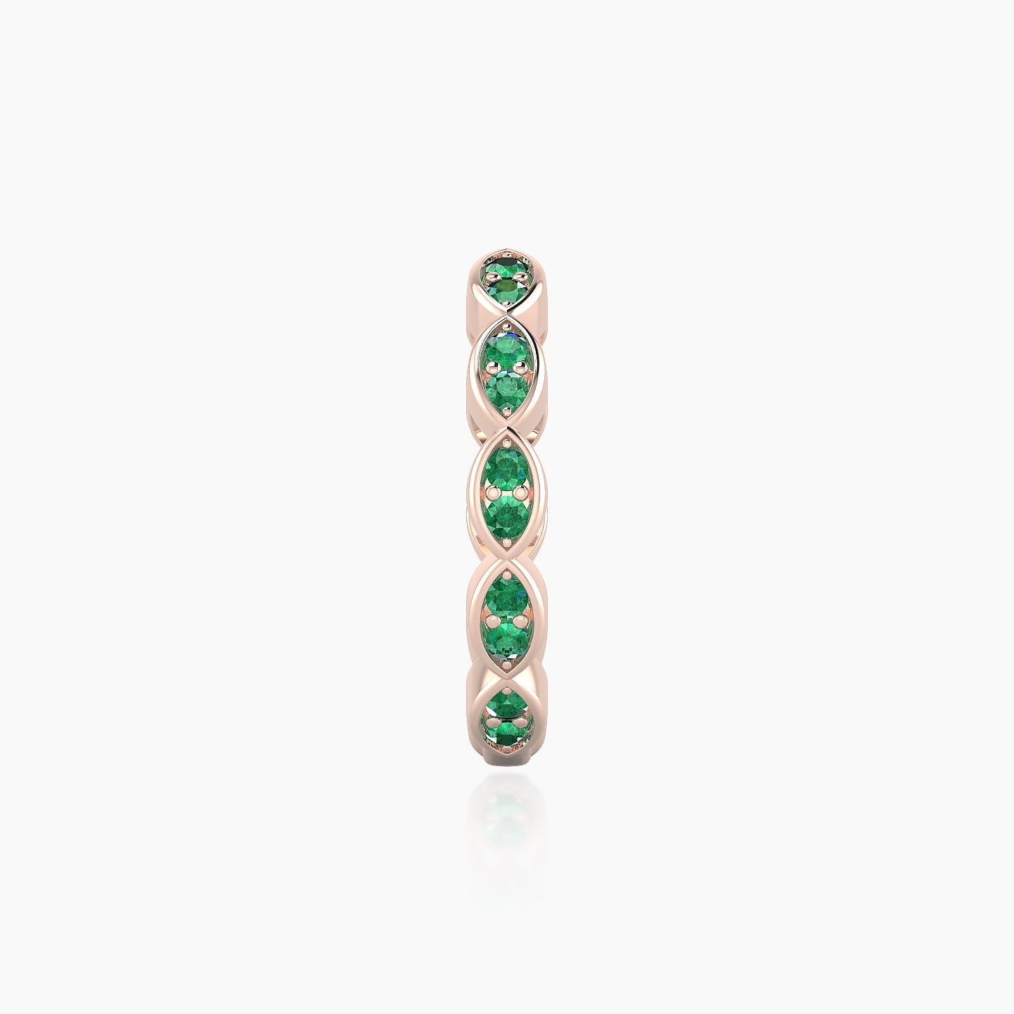 Hathor | 18k Rose Gold 11 mm Emerald Hoop Piercing