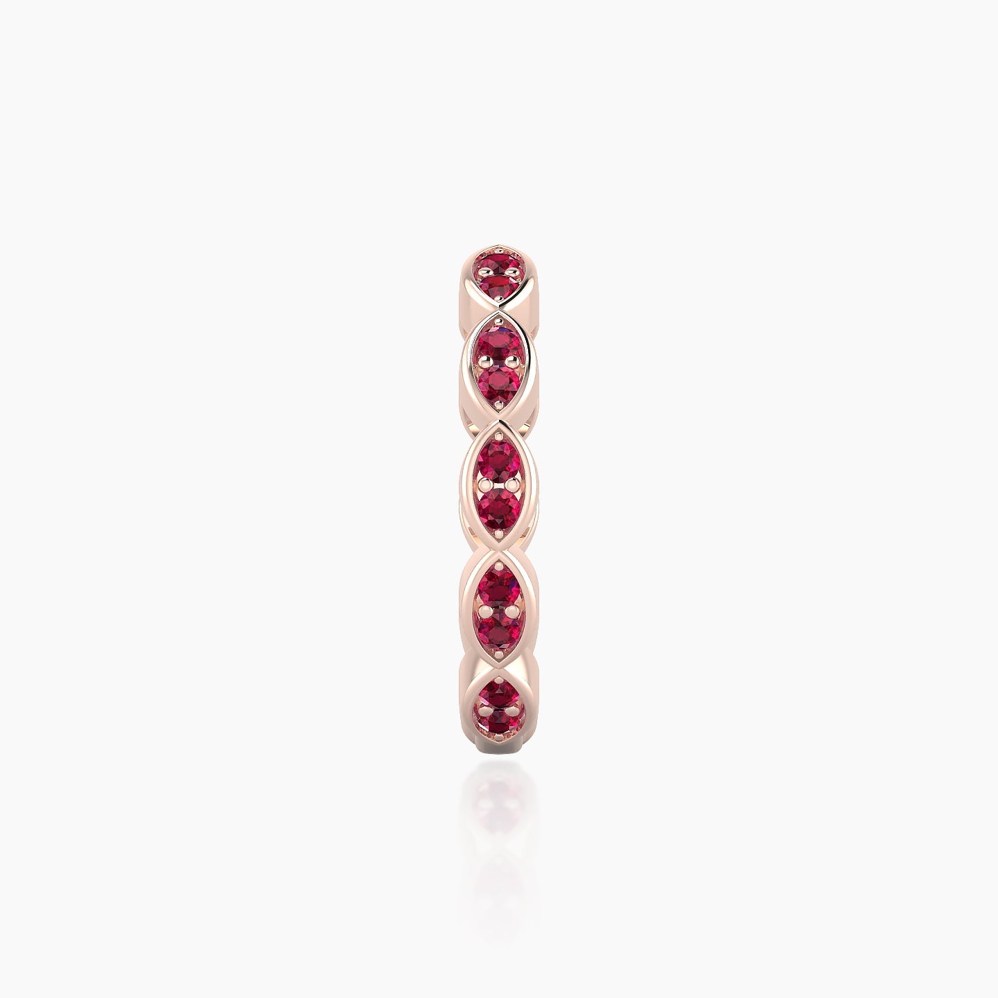 Hathor | 18k Rose Gold 11 mm Ruby Hoop Piercing