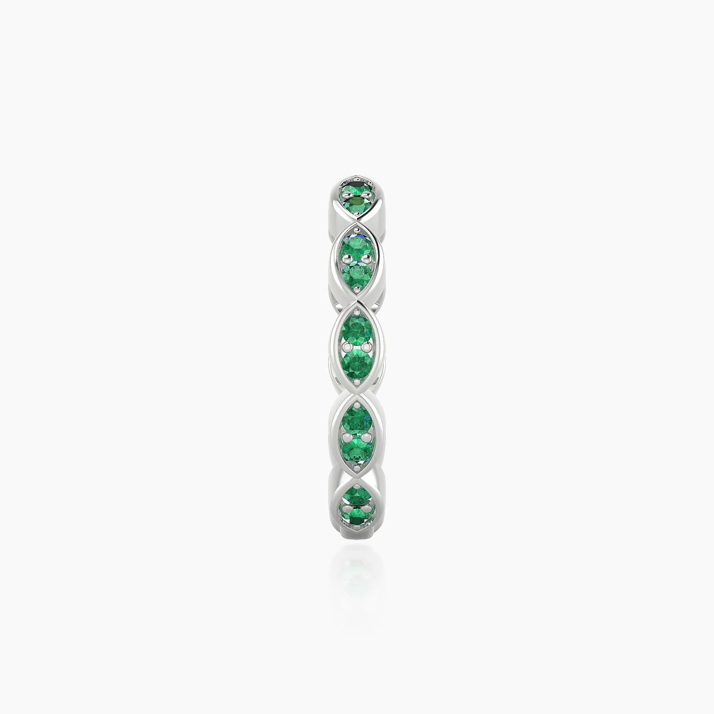 Hathor | 18k White Gold 11 mm Emerald Hoop Piercing