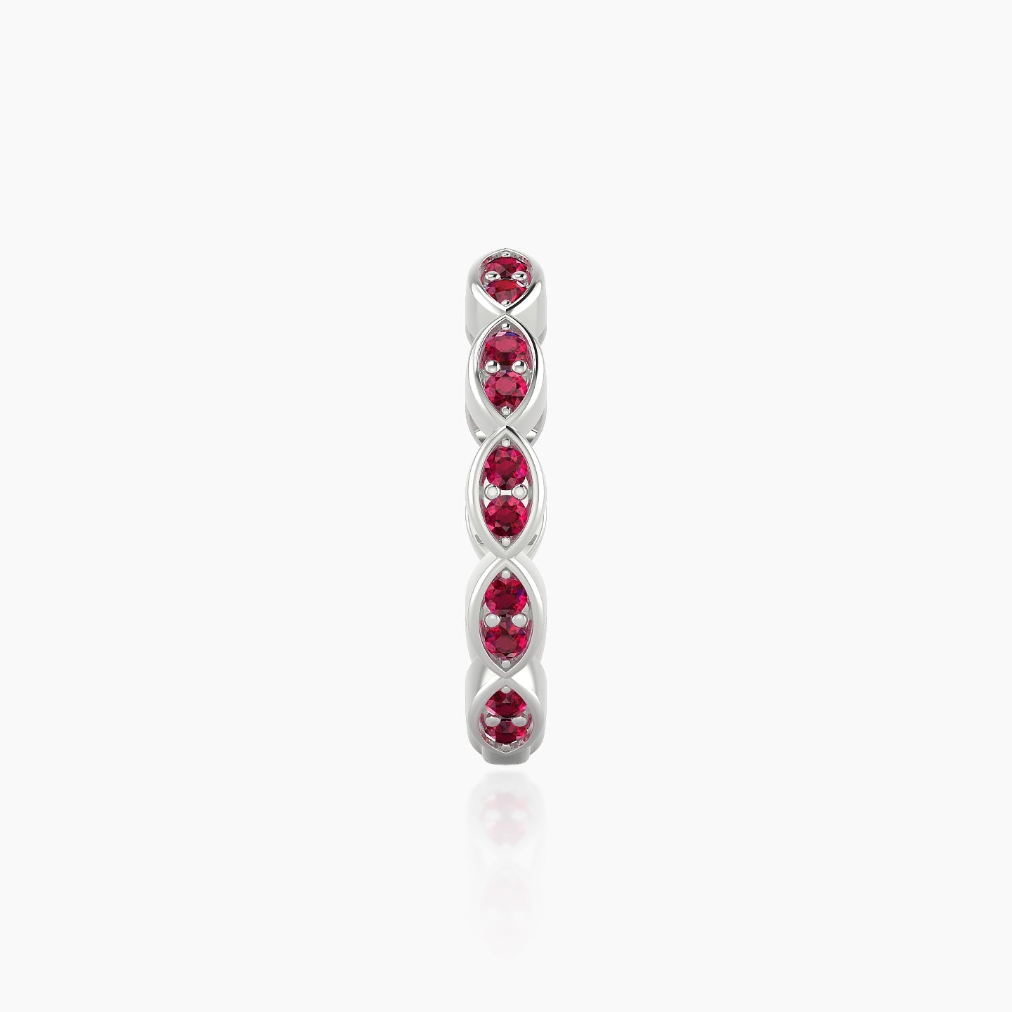 Hathor | 18k White Gold 11 mm Ruby Hoop Piercing