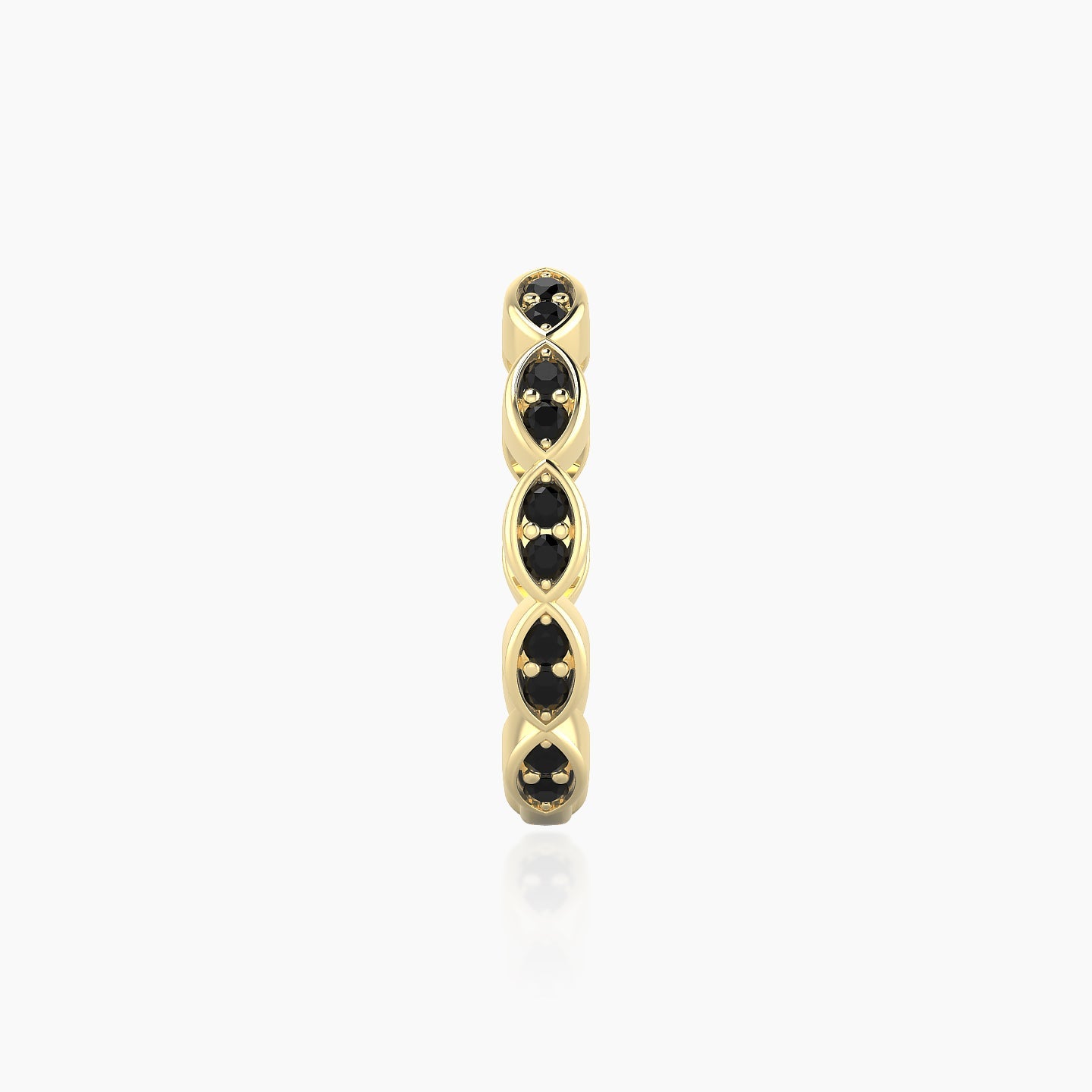 Hathor | 18k Yellow Gold 11 mm Black Diamond Hoop Piercing