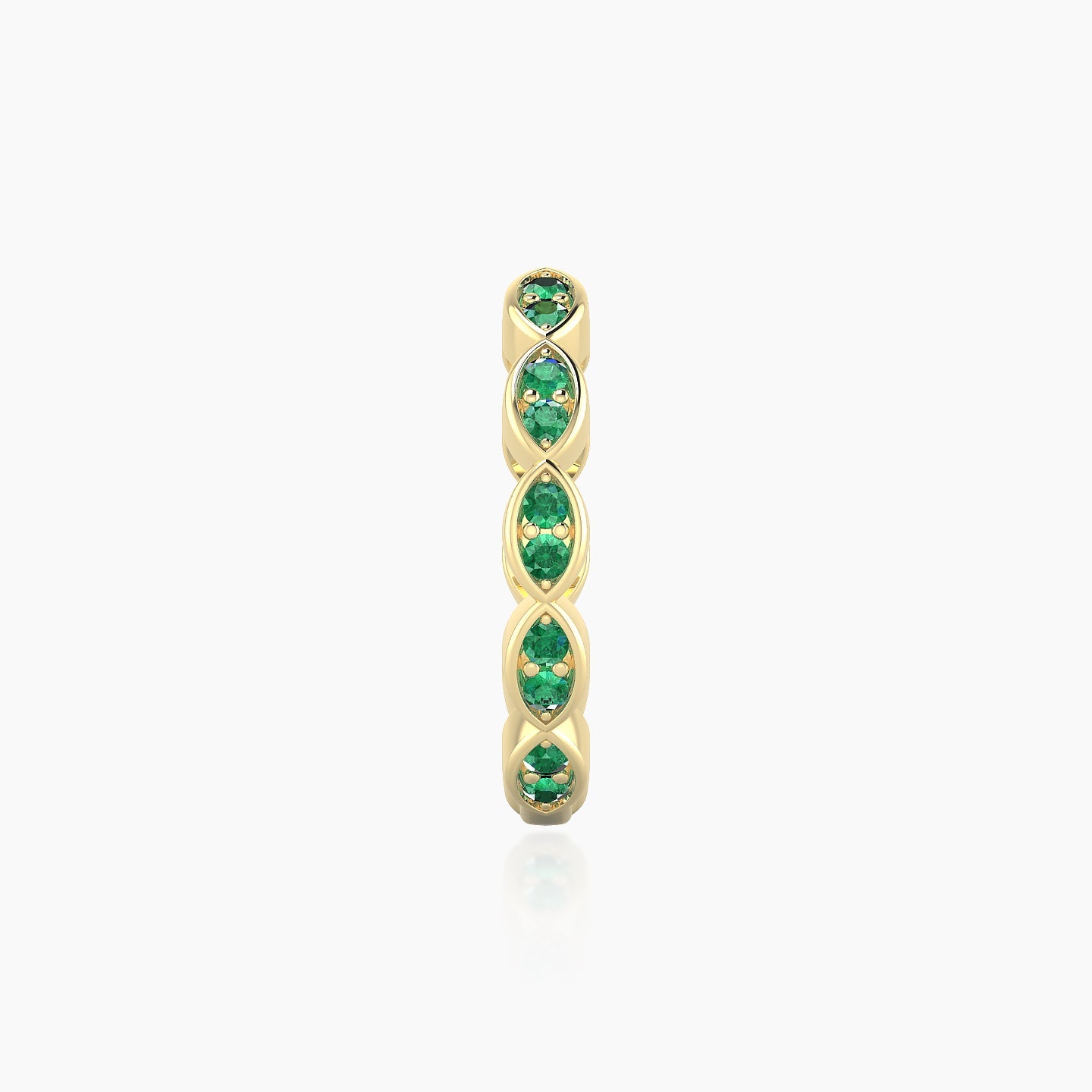 Hathor | 18k Yellow Gold 11 mm Emerald Hoop Piercing