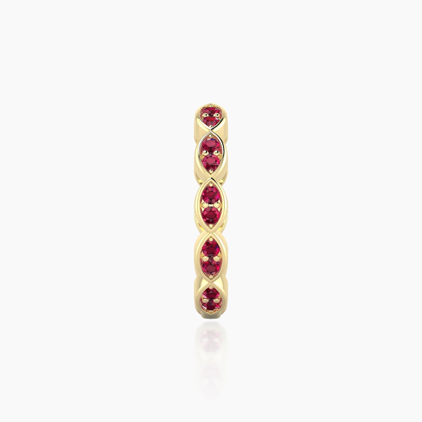 Hathor | 18k Yellow Gold 11 mm Ruby Hoop Piercing