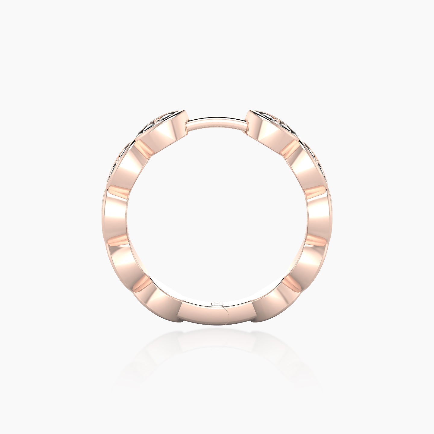 Hathor | 18k Rose Gold 11 mm Black Diamond Hoop Piercing