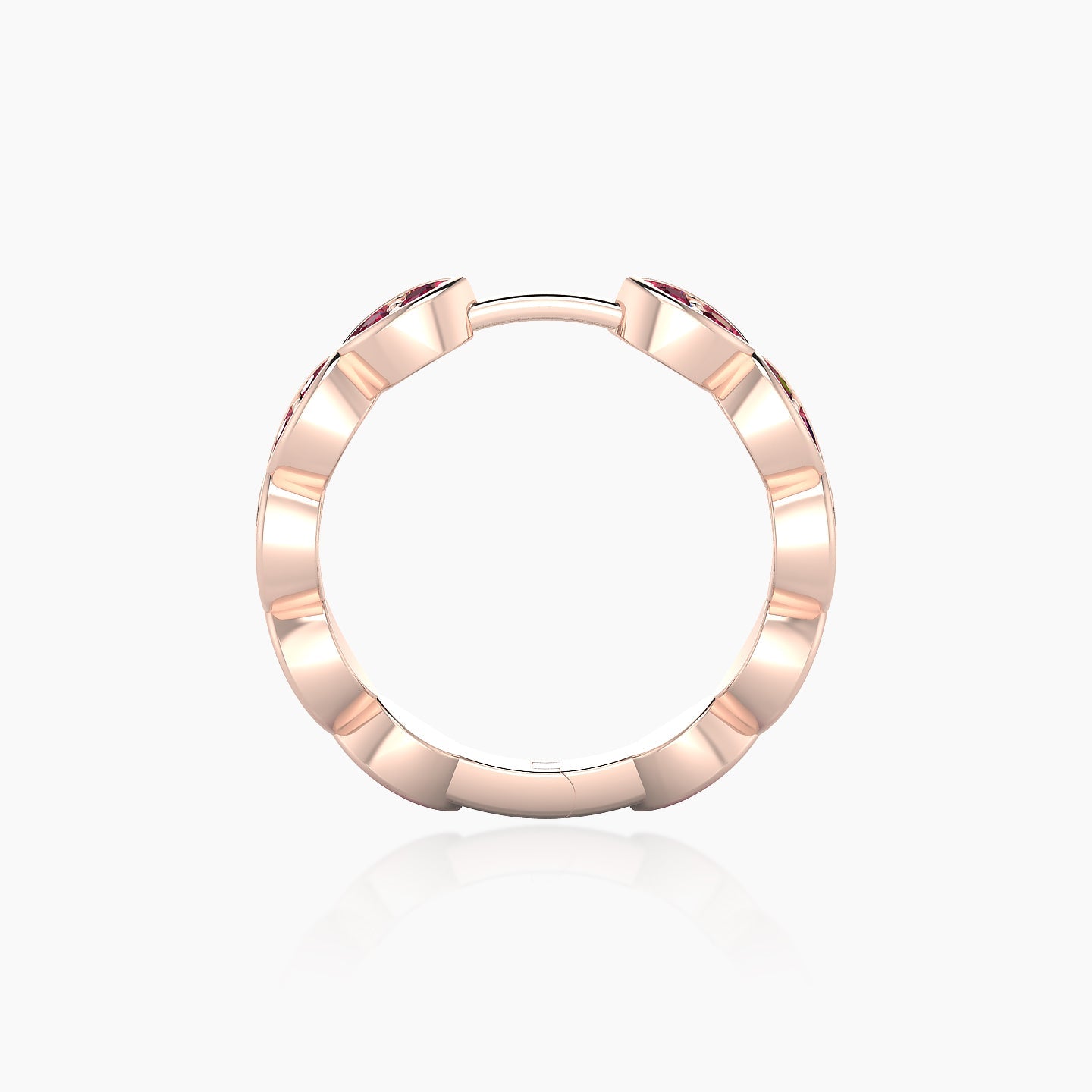 Hathor | 18k Rose Gold 11 mm Ruby Hoop Piercing