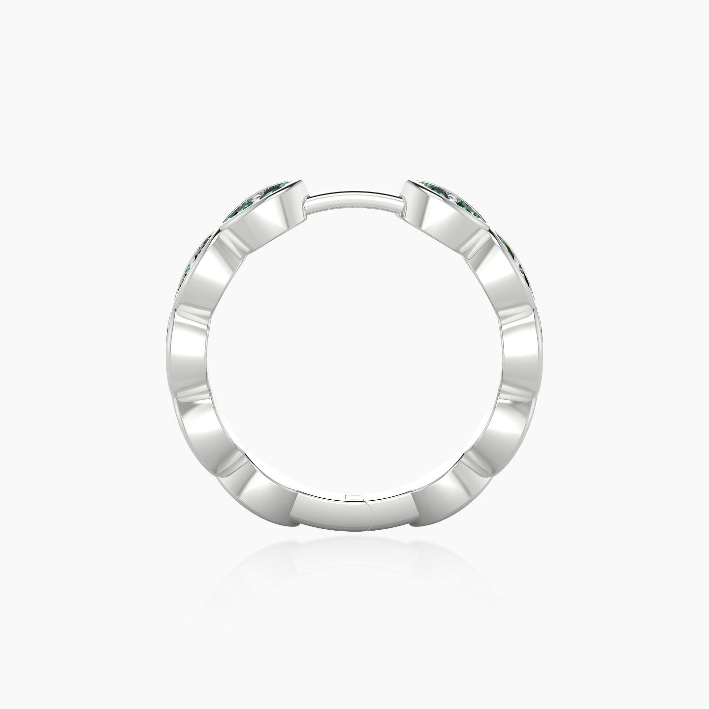 Hathor | 18k White Gold 11 mm Emerald Hoop Piercing