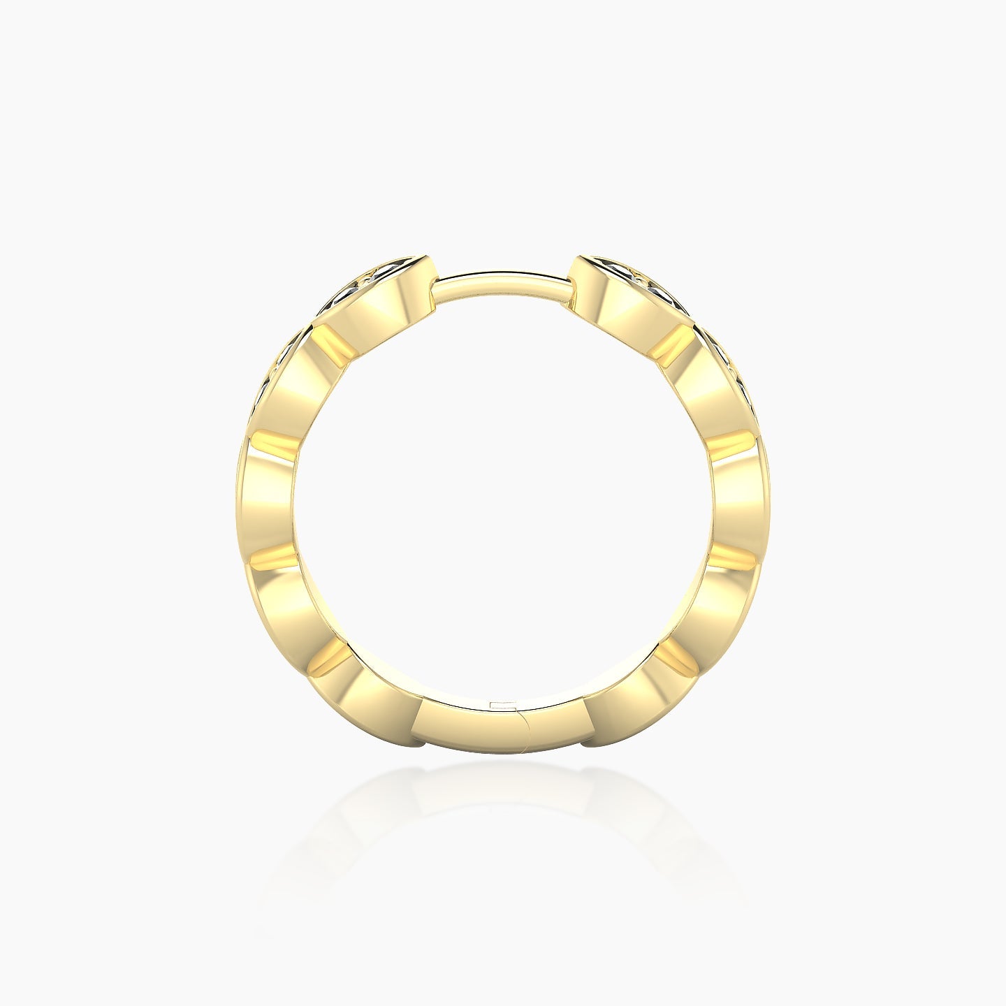 Hathor | 18k Yellow Gold 11 mm Black Diamond Hoop Piercing