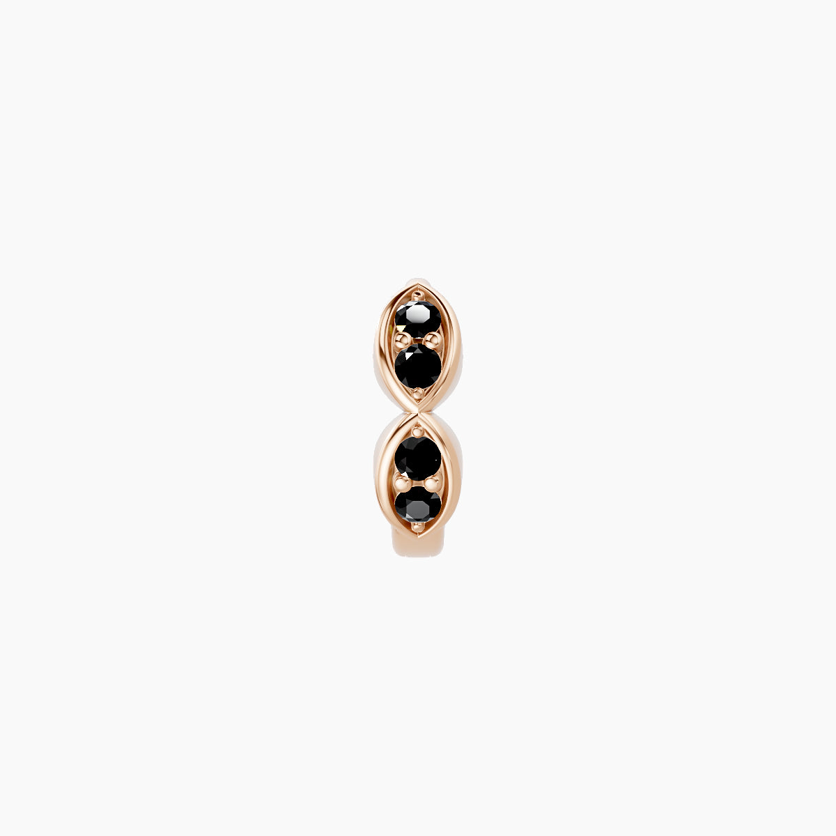 Hathor | 18k Rose Gold 5 mm Black Diamond Hoop Piercing
