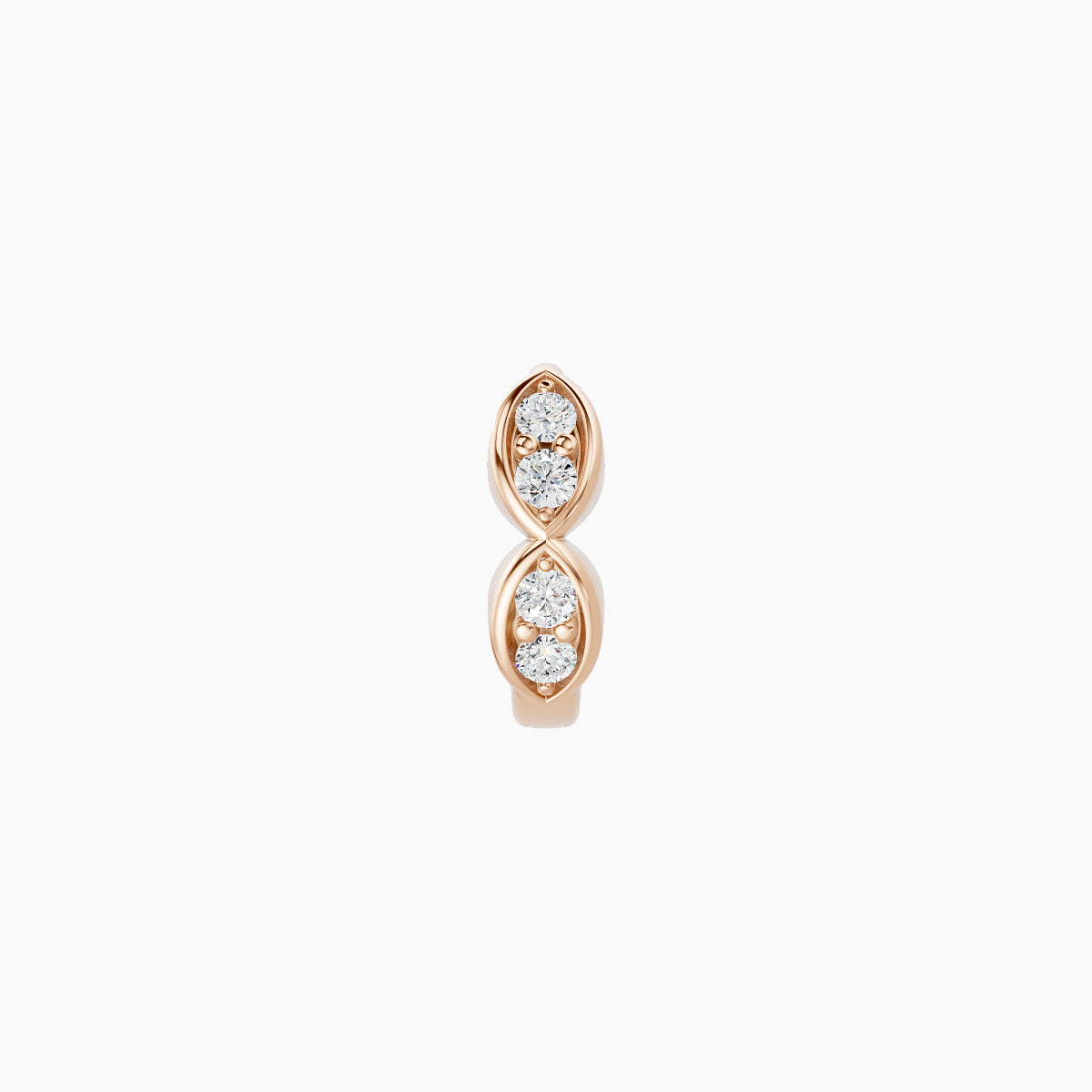 Hathor | 18k Rose Gold 5 mm Diamond Hoop Piercing