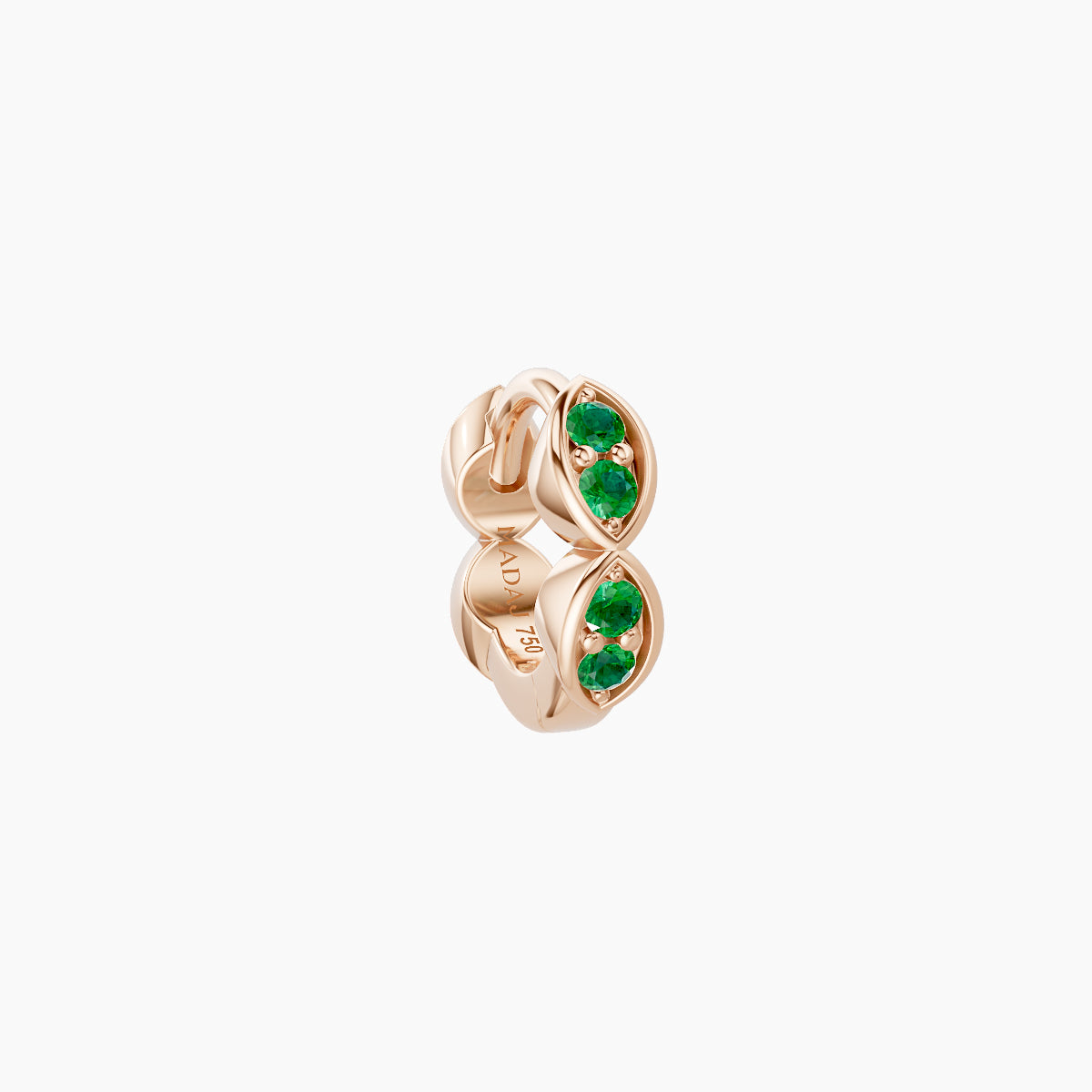 Hathor | 18k Rose Gold 5 mm Emerald Hoop Piercing