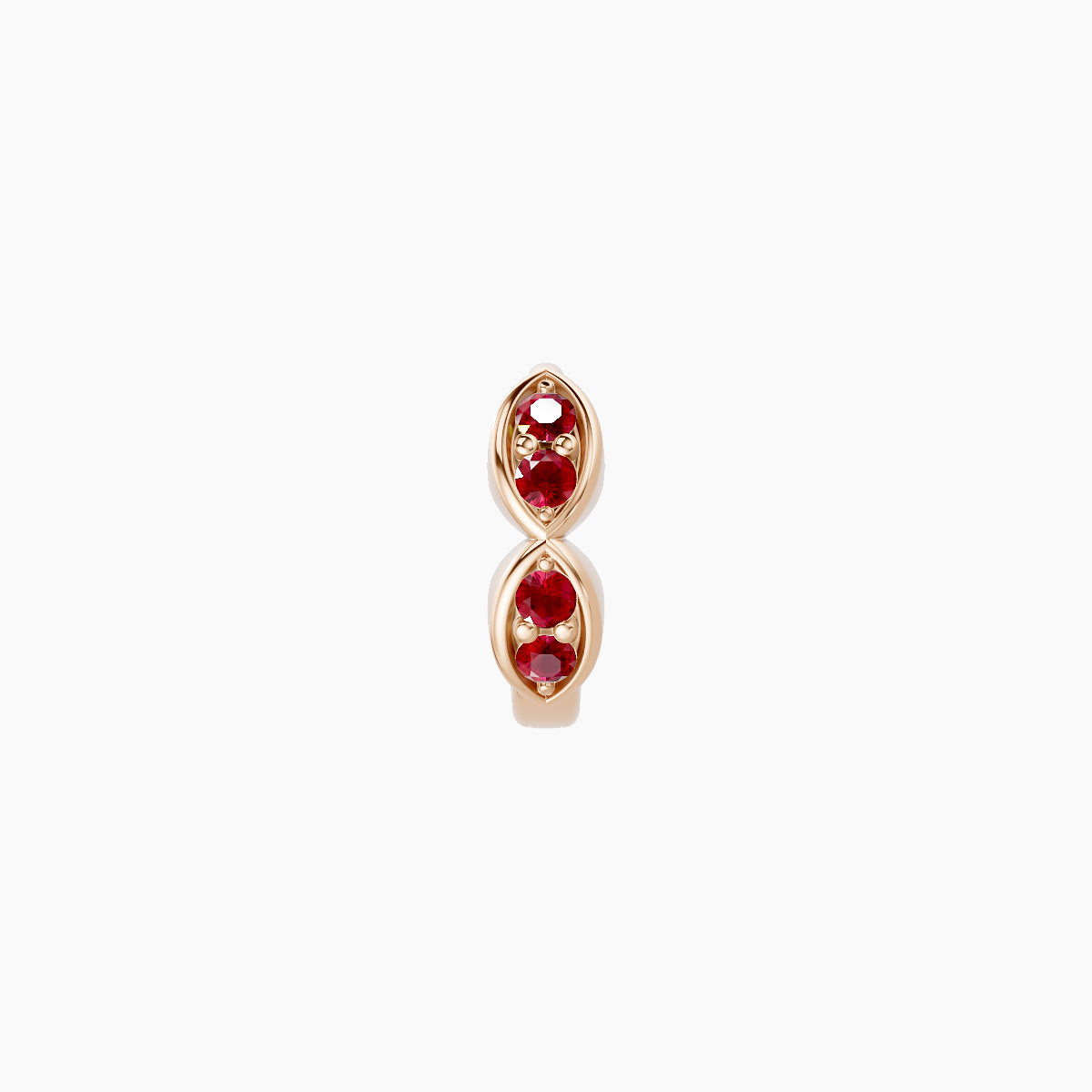 Hathor | 18k Rose Gold 5 mm Ruby Hoop Piercing