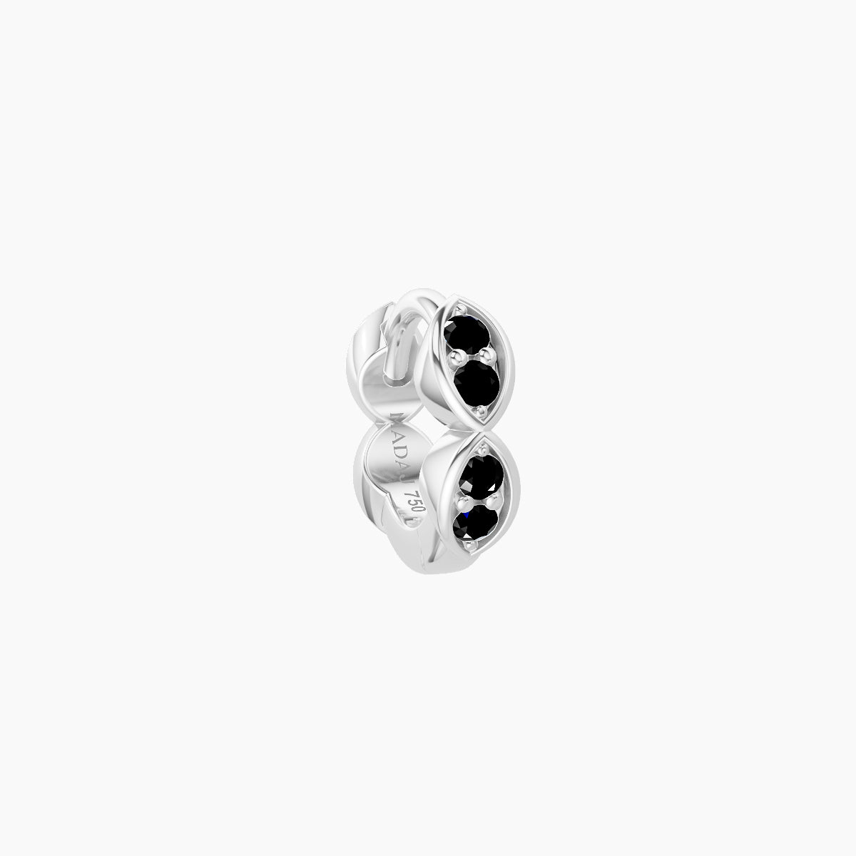 Hathor | 18k White Gold 5 mm Black Diamond Hoop Piercing