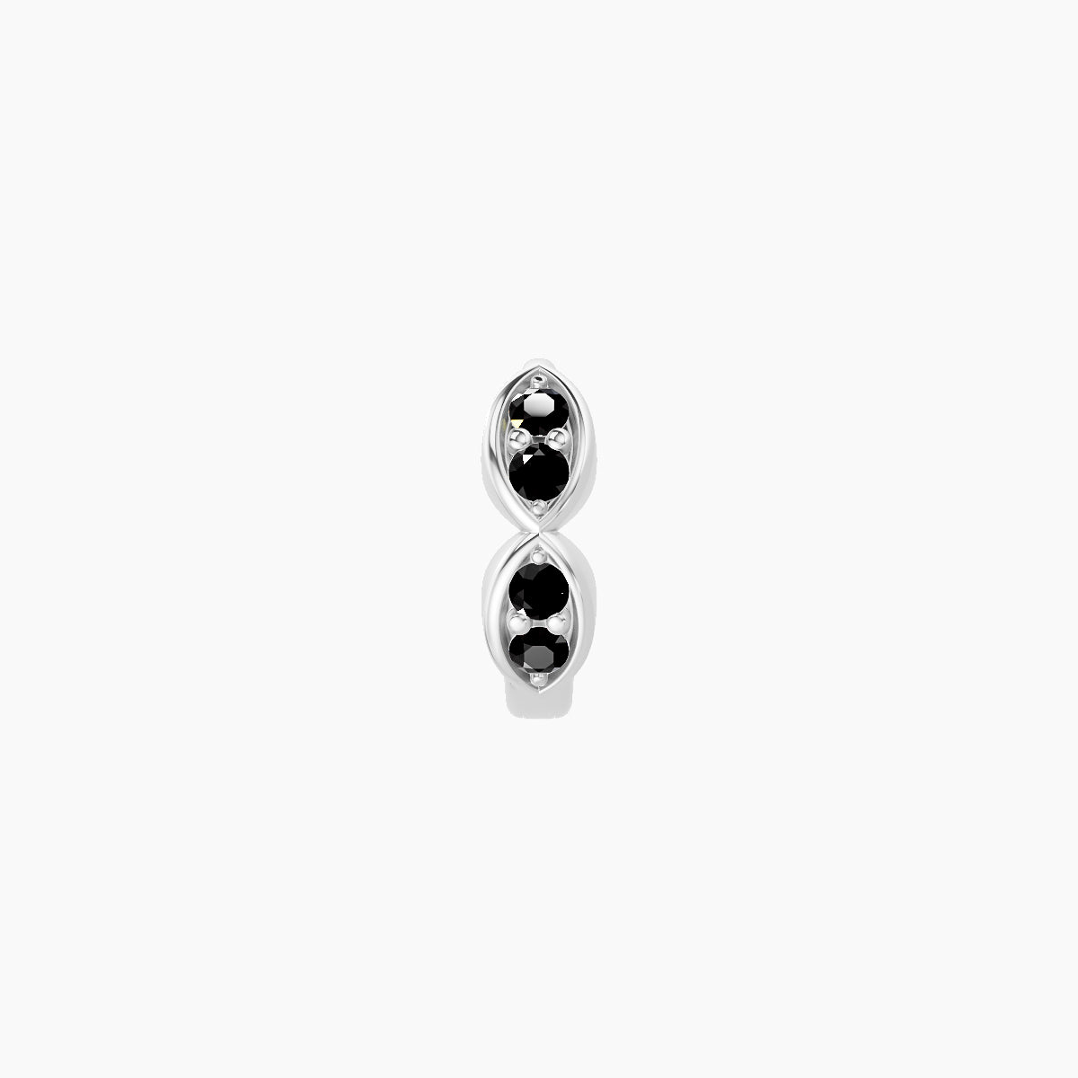 Hathor | 18k White Gold 5 mm Black Diamond Hoop Piercing